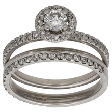 Load image into Gallery viewer, Platinum 0.60ct Diamond Ring Set Size M
