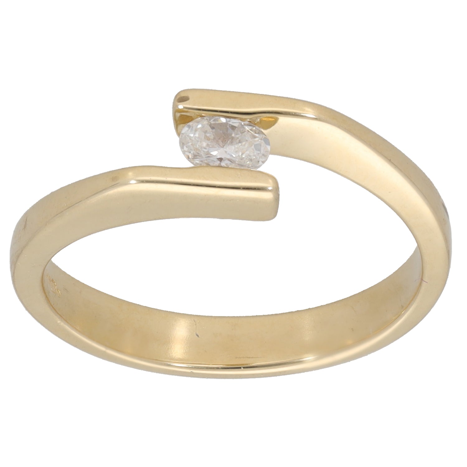 18ct Gold 0.13ct Diamond Solitaire Ring Size N – H&T