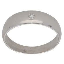 Load image into Gallery viewer, 9ct White Gold 0.05ct Diamond Alternative Ring Size S
