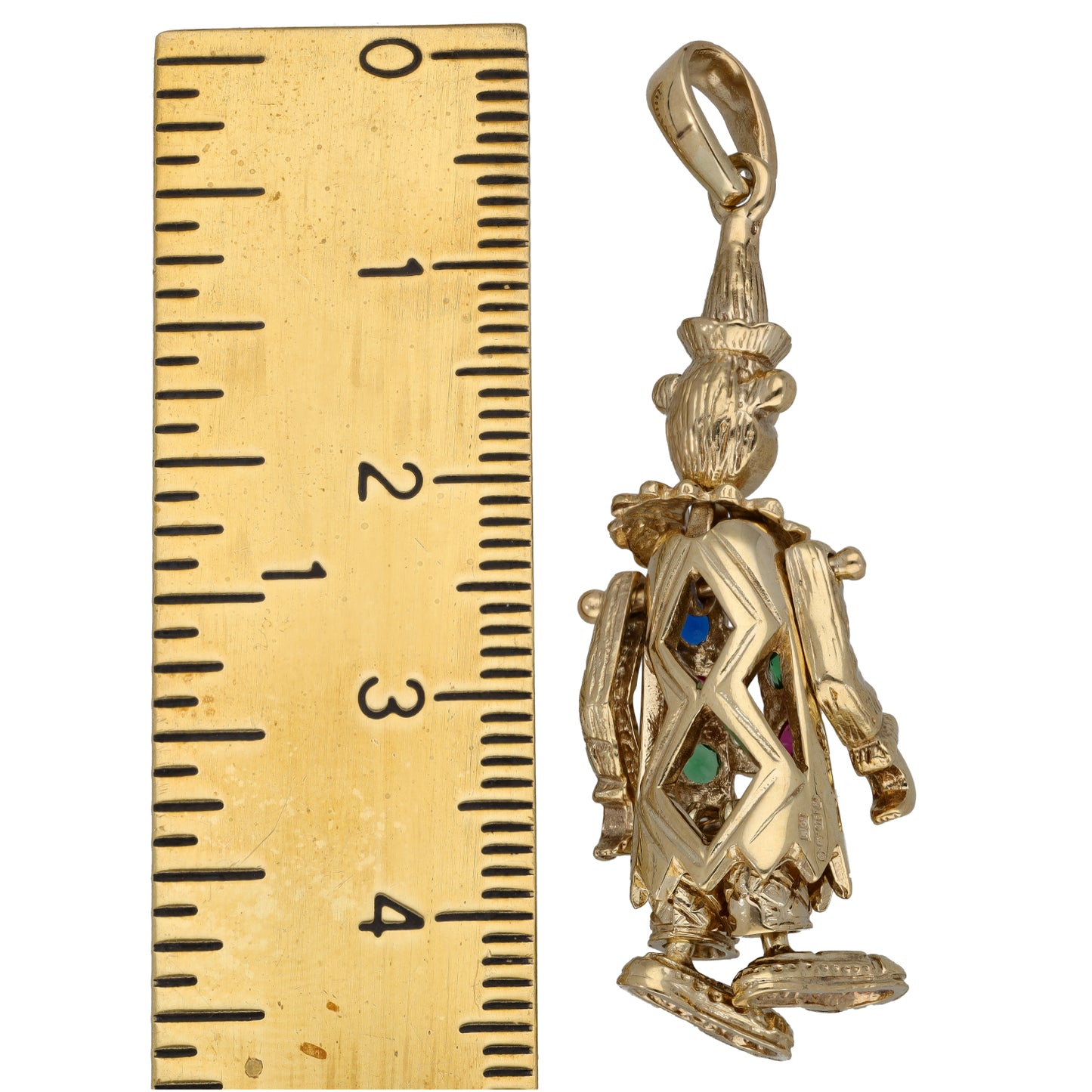 9ct Gold Imitation Gems Clown Pendant