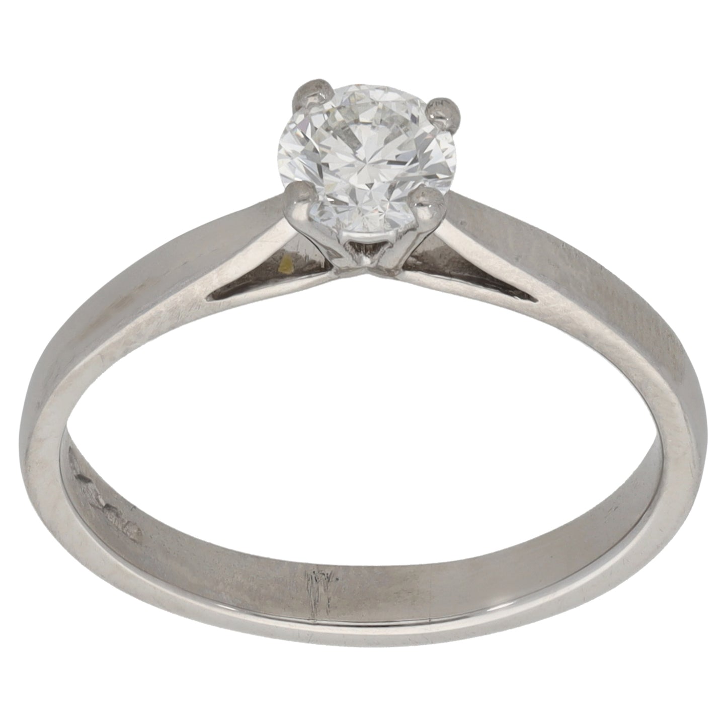 Platinum 0.45ct Diamond Solitaire Ring Size M