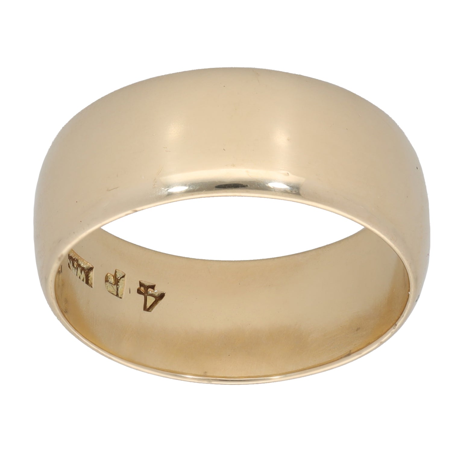 9ct Gold Plain Wedding Ring Size P H&T