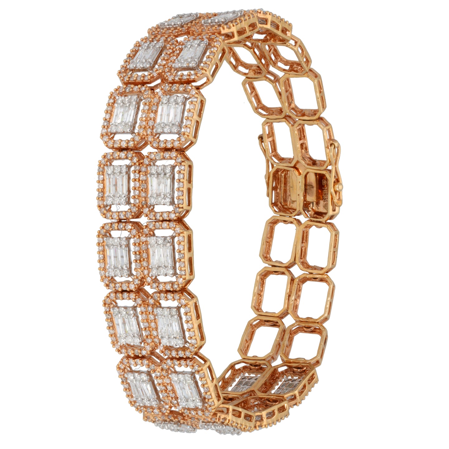 9ct Gold 4.40ct Diamond Fancy Stone Set Bracelet