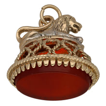 Load image into Gallery viewer, 9ct Gold Carnelian FOB Pendant
