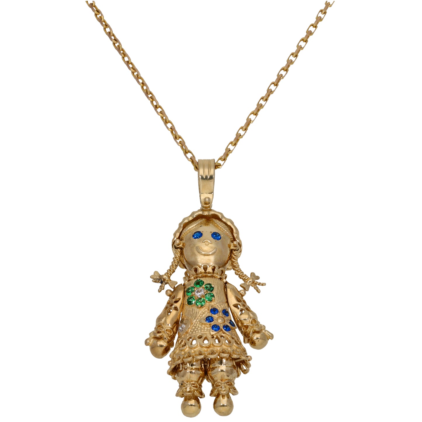 9ct Gold Imitation Dolly Pendant With Chain