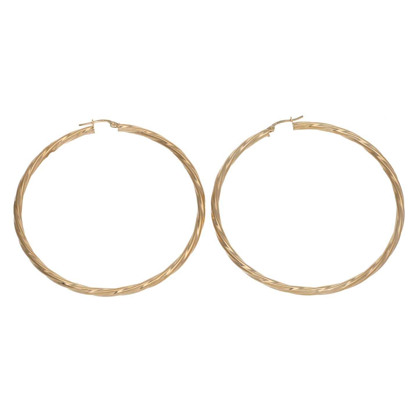 New 9ct Gold Twisted Hoop Earrings