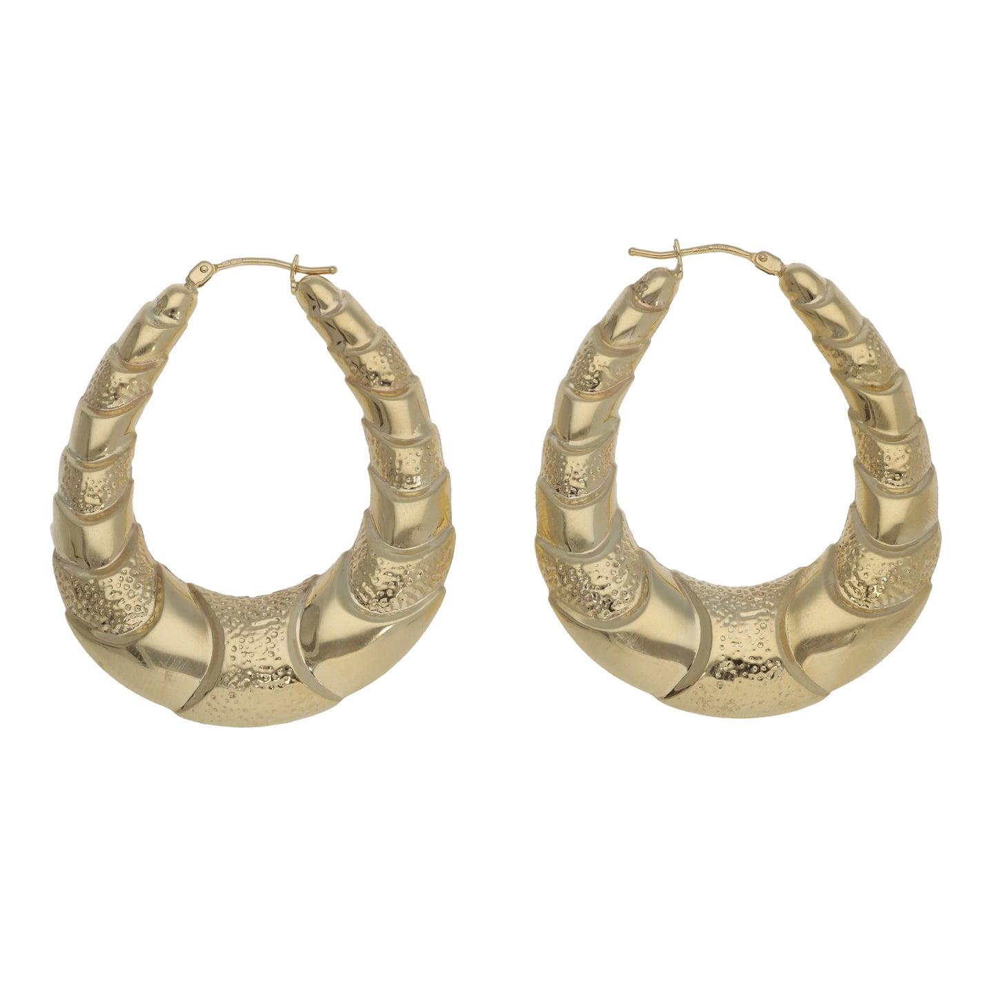 New 9ct Gold Oval Creole Earrings