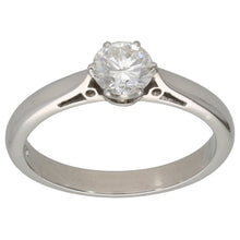 Load image into Gallery viewer, Platinum 0.55ct Diamond Solitaire Ring Size M
