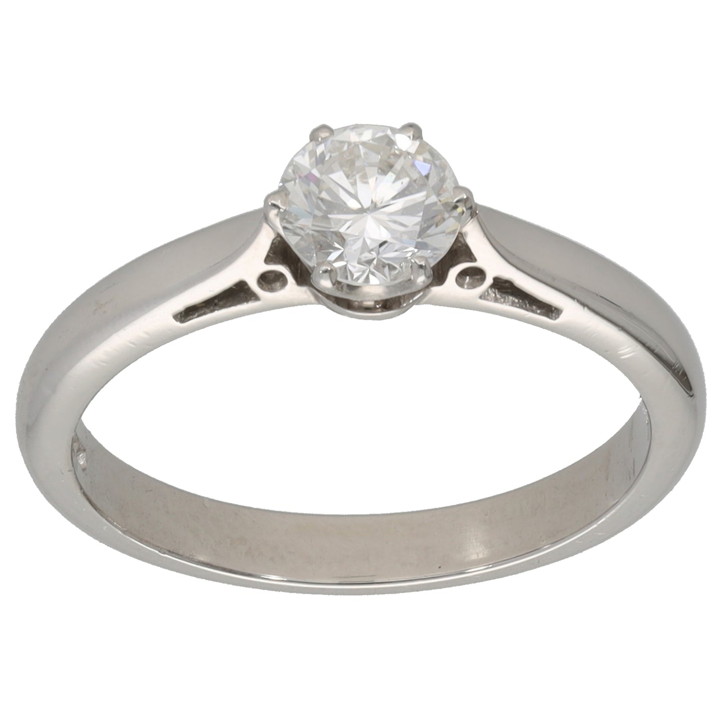 Platinum 0.55ct Diamond Solitaire Ring Size M