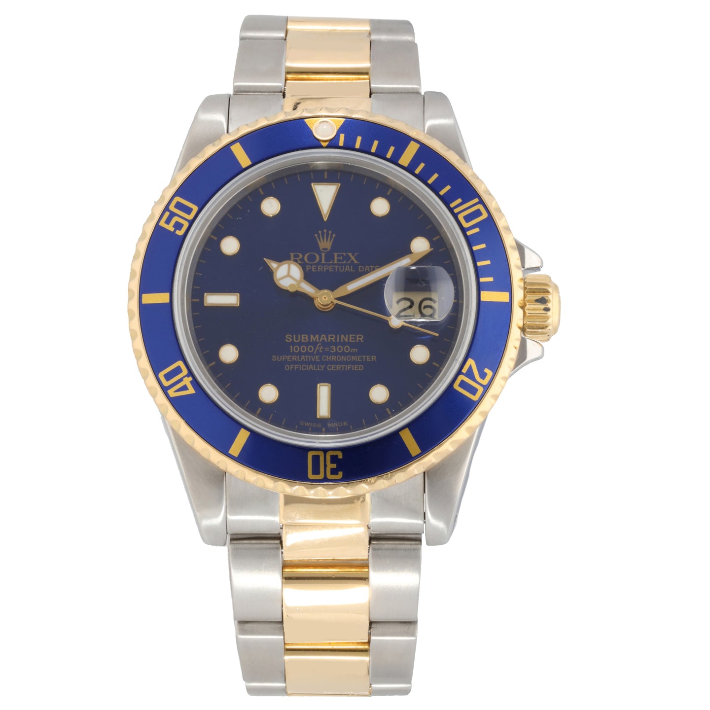 Rolex Submariner 16803 40mm Bi Colour Watch