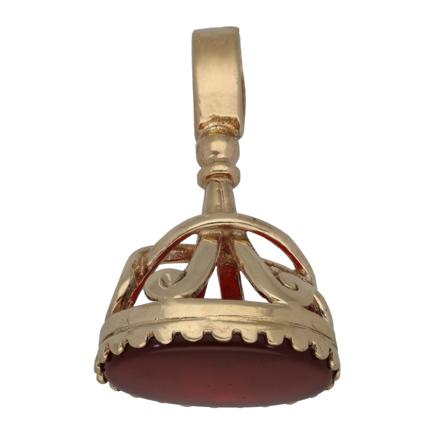 9ct Gold Carnelian Fob Pendant