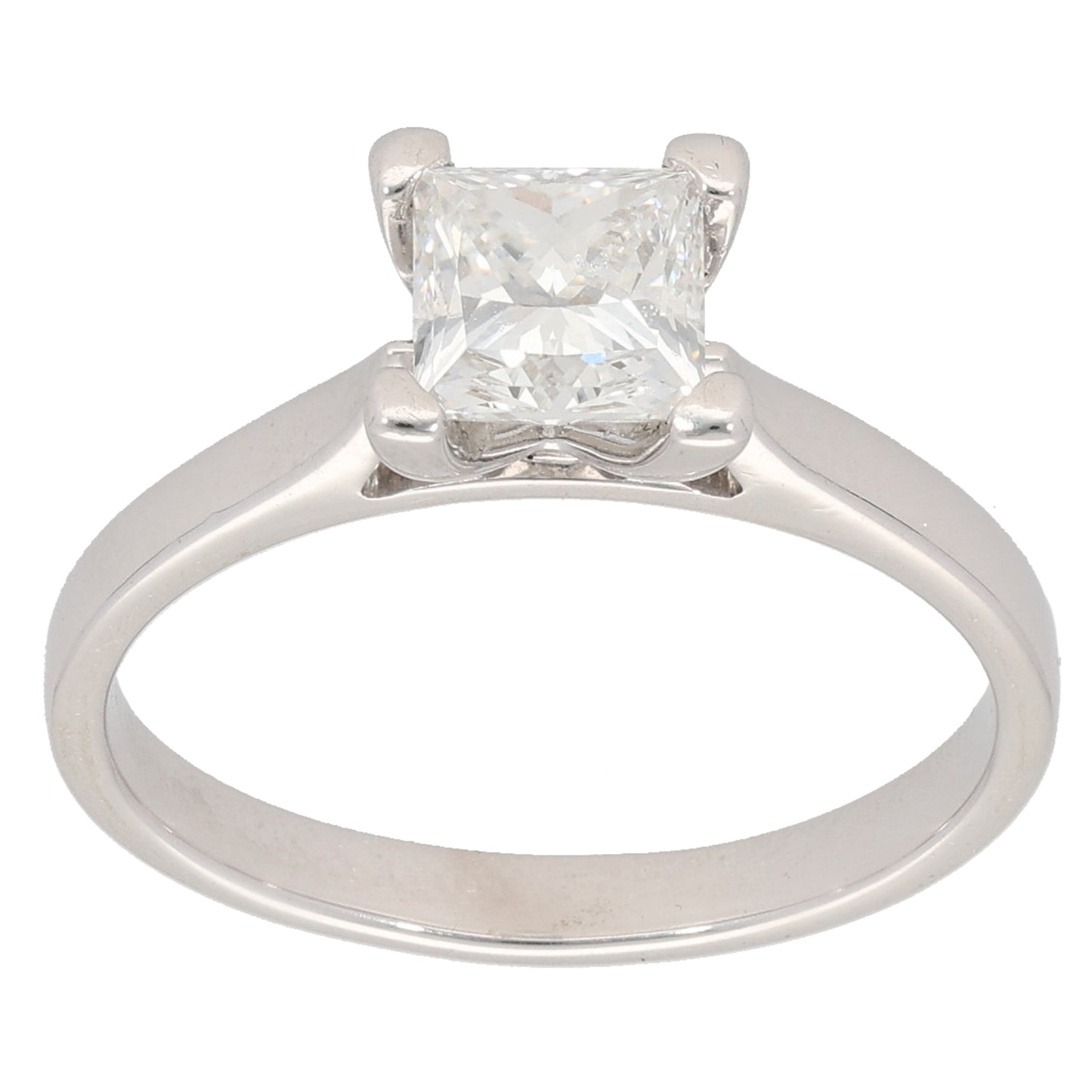 18ct White Gold 1.00ct Diamond Solitaire Ring Size M