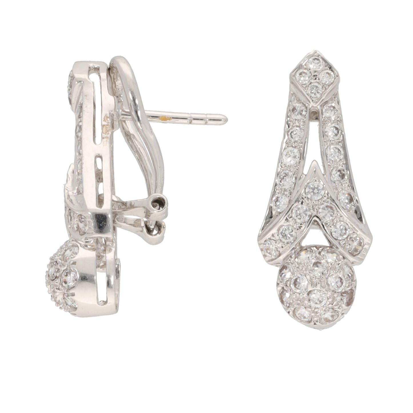 18ct White Gold Cubic Zirconia Dress/Cocktail Earrings