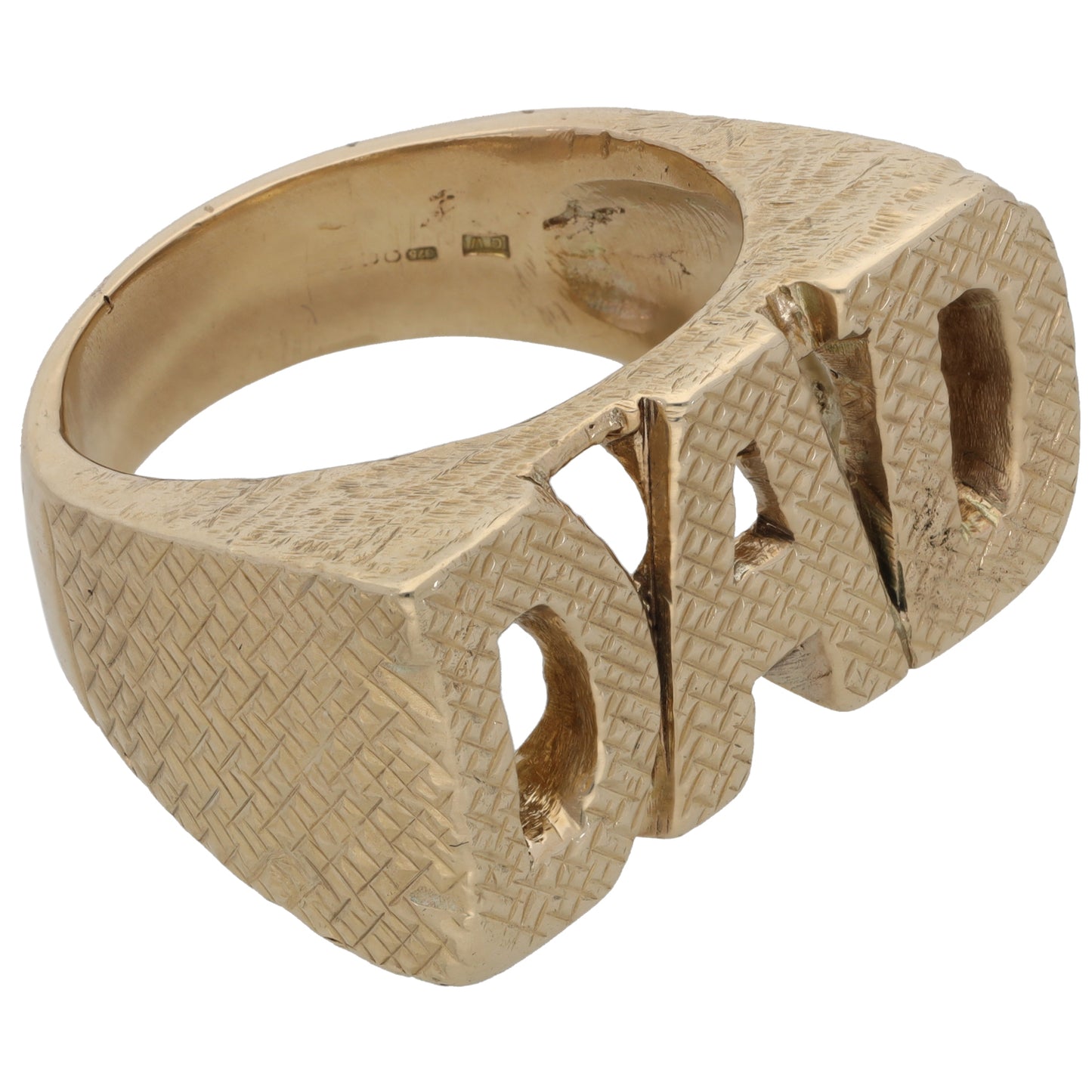 9ct Gold Dad Ring Size Z+4