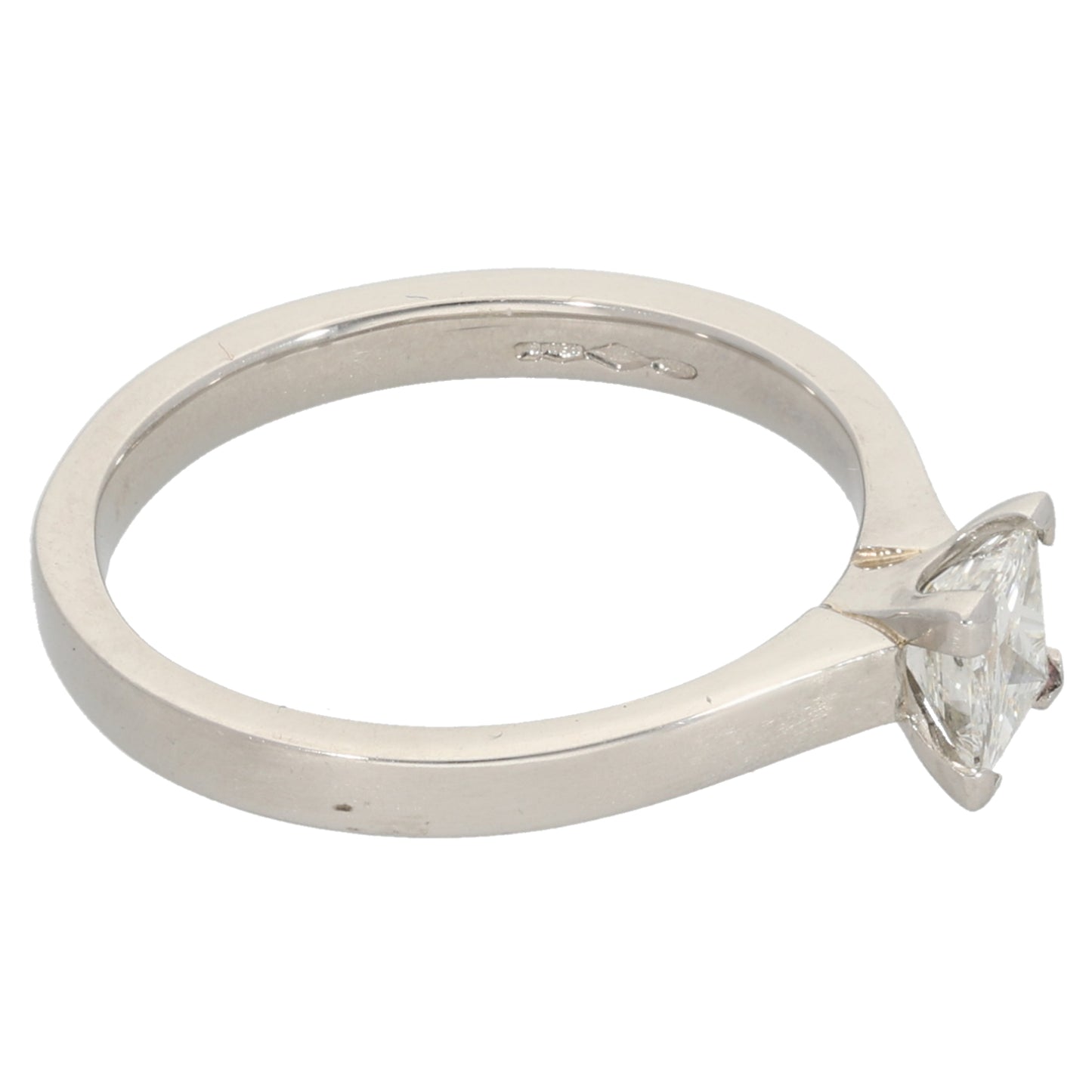 Platinum 0.63ct Diamond Solitaire Ring Size R