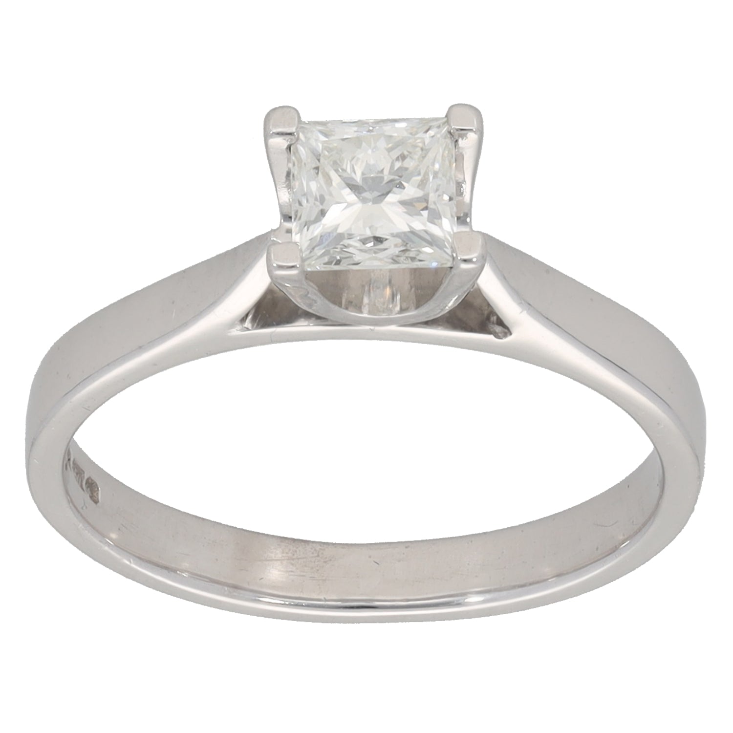 18ct White Gold 0.50ct Diamond Solitaire Ring Size K – H&T