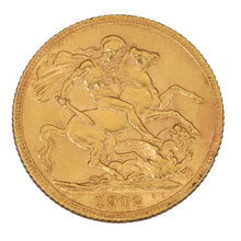 Load image into Gallery viewer, 22ct Gold King George V Full Sovereign Coin 1912
