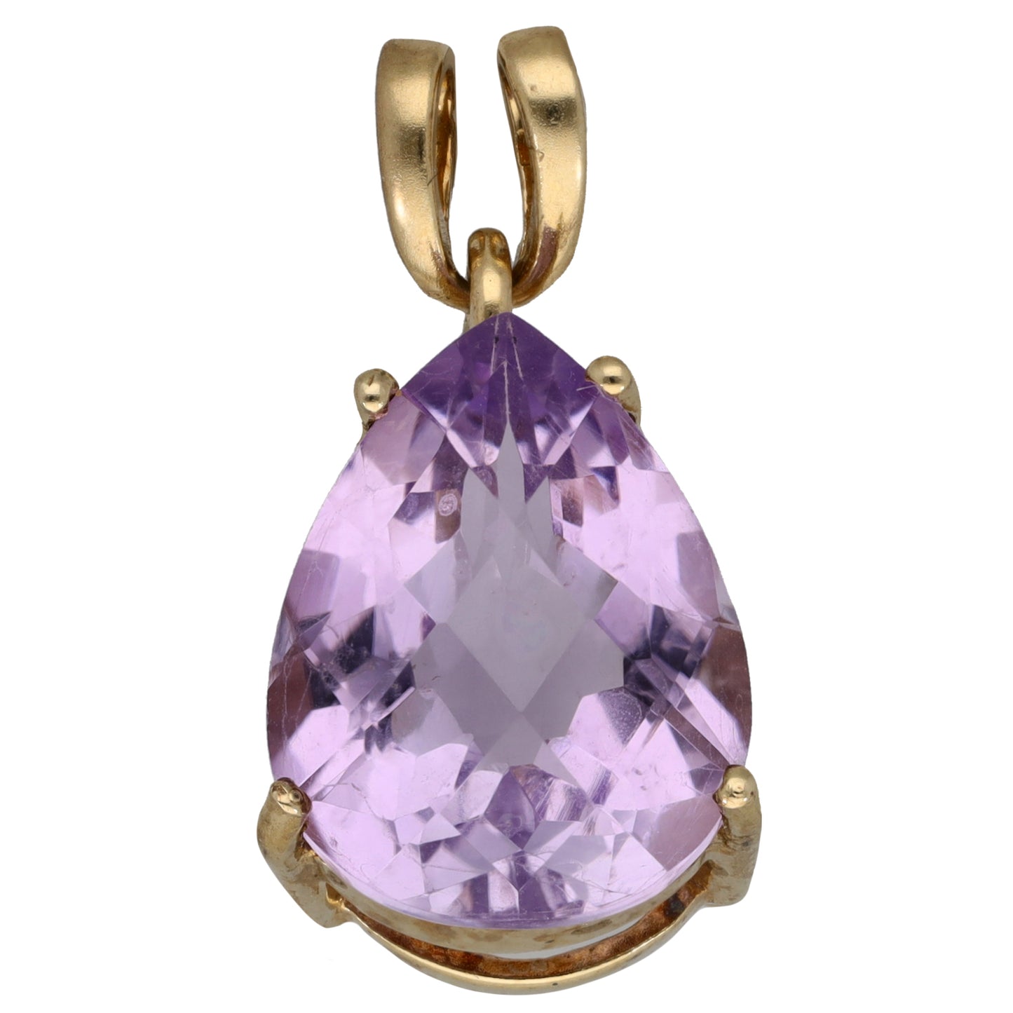 9ct Gold Amethyst Single Stone Pendant