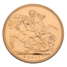Load image into Gallery viewer, 22ct Gold Queen Elizabeth II Full Sovereign Coin 2017
