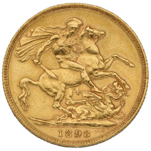 Load image into Gallery viewer, 22ct Gold Queen Victoria Full Sovereign Coin 1898
