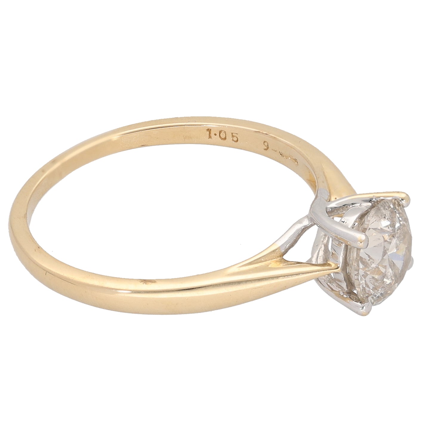 18ct Gold 1.00ct Diamond Solitaire Ring Size N