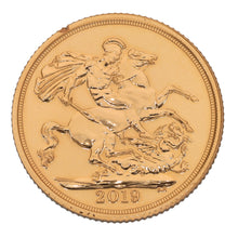 Load image into Gallery viewer, 22ct Gold Queen Elizabeth II Full Sovereign Coin 2019
