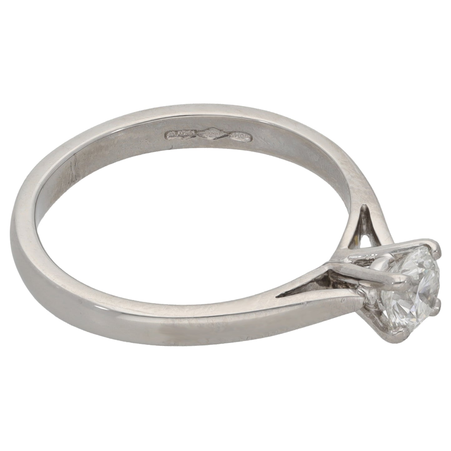 Platinum 0.45ct Diamond Solitaire Ring Size M