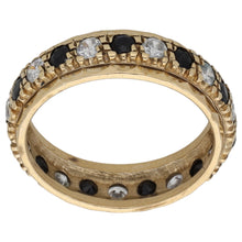 Load image into Gallery viewer, 9ct Gold Sapphire &amp; Cubic Zirconia Eternity Ring Size L
