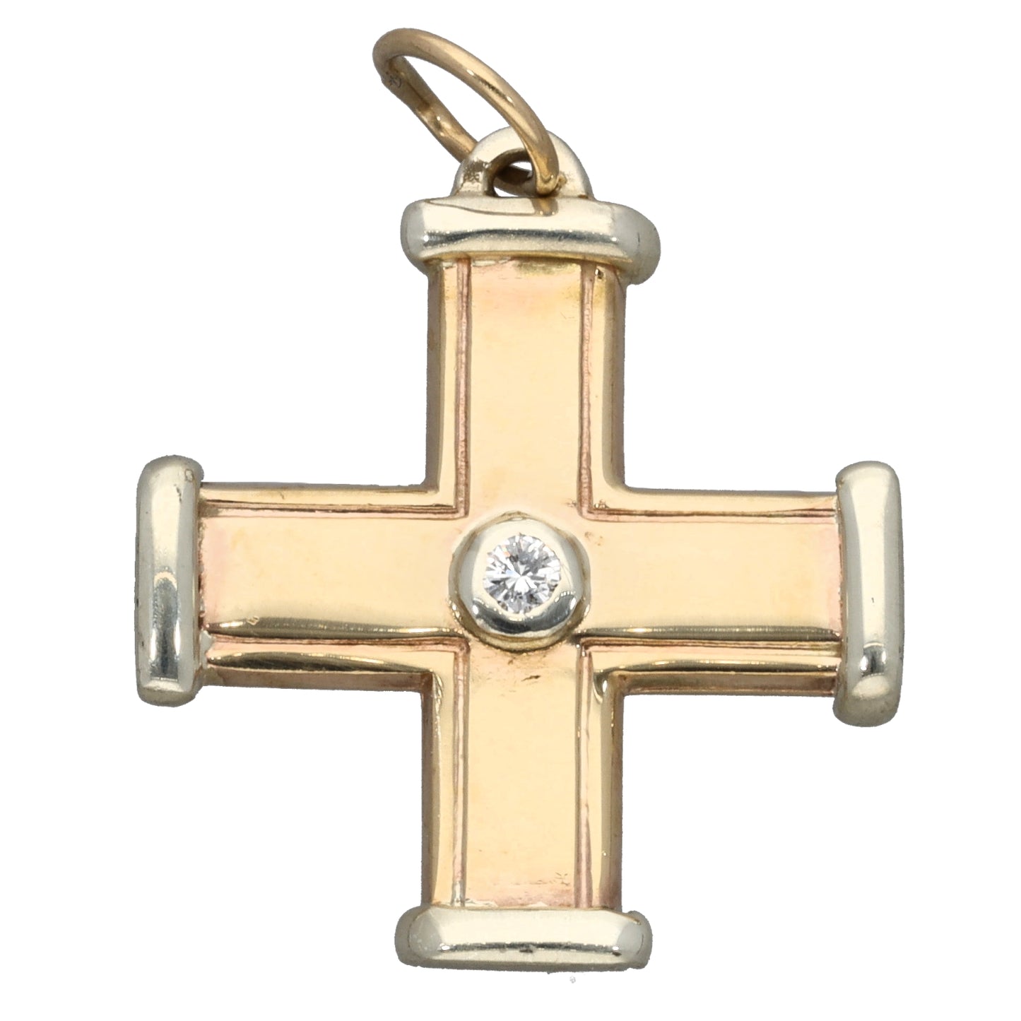 9ct Gold 0.05ct Diamond Cross Pendant