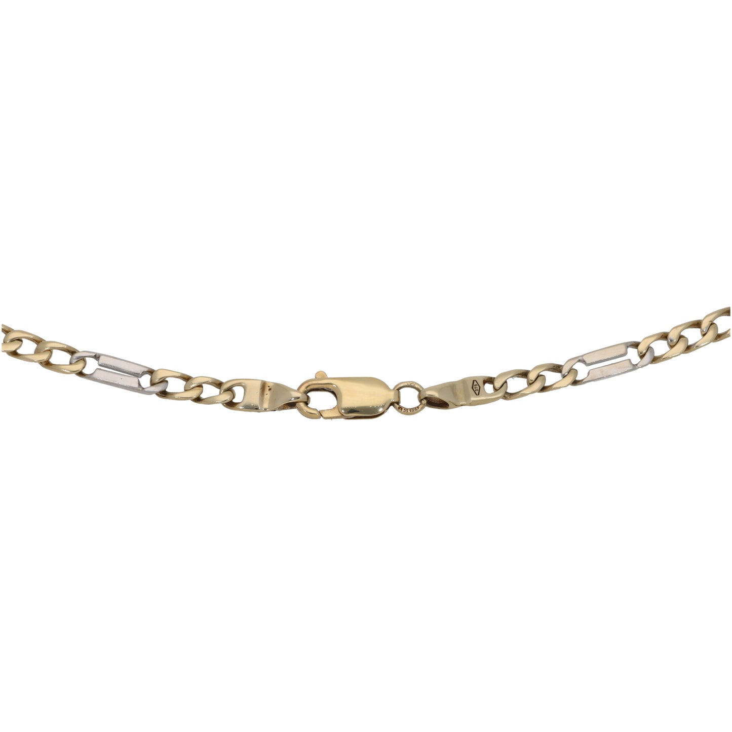 9ct Bi-Colour Gold Figaro Chain 19"