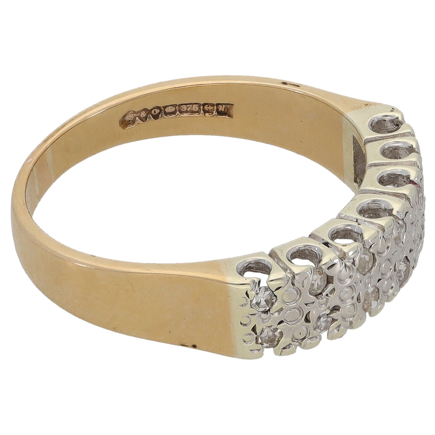 9ct Gold Diamond Half Eternity Ring Size M