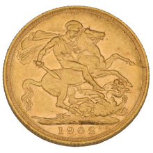 Load image into Gallery viewer, 22ct Gold King Edward VII Full Sovereign Coin 1902
