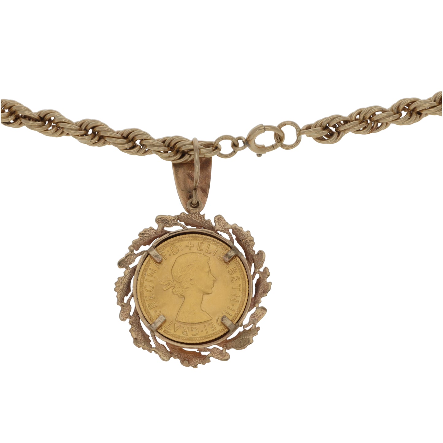 9ct Gold Coin Pendant With Chain