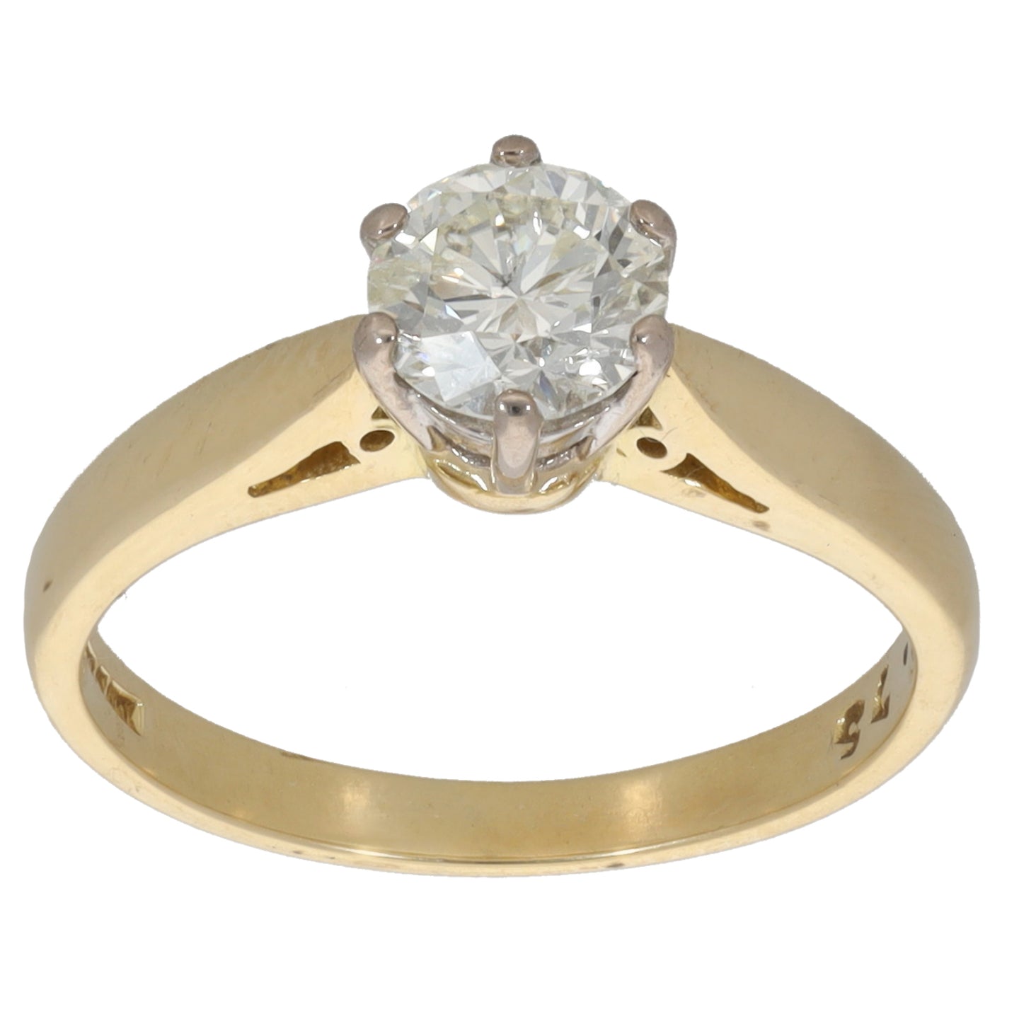 18ct Gold 0.75ct Diamond Solitaire Ring Size K