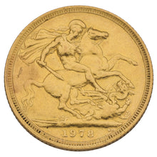 Load image into Gallery viewer, 22ct Gold Queen Elizabeth II Full Sovereign Coin 1978
