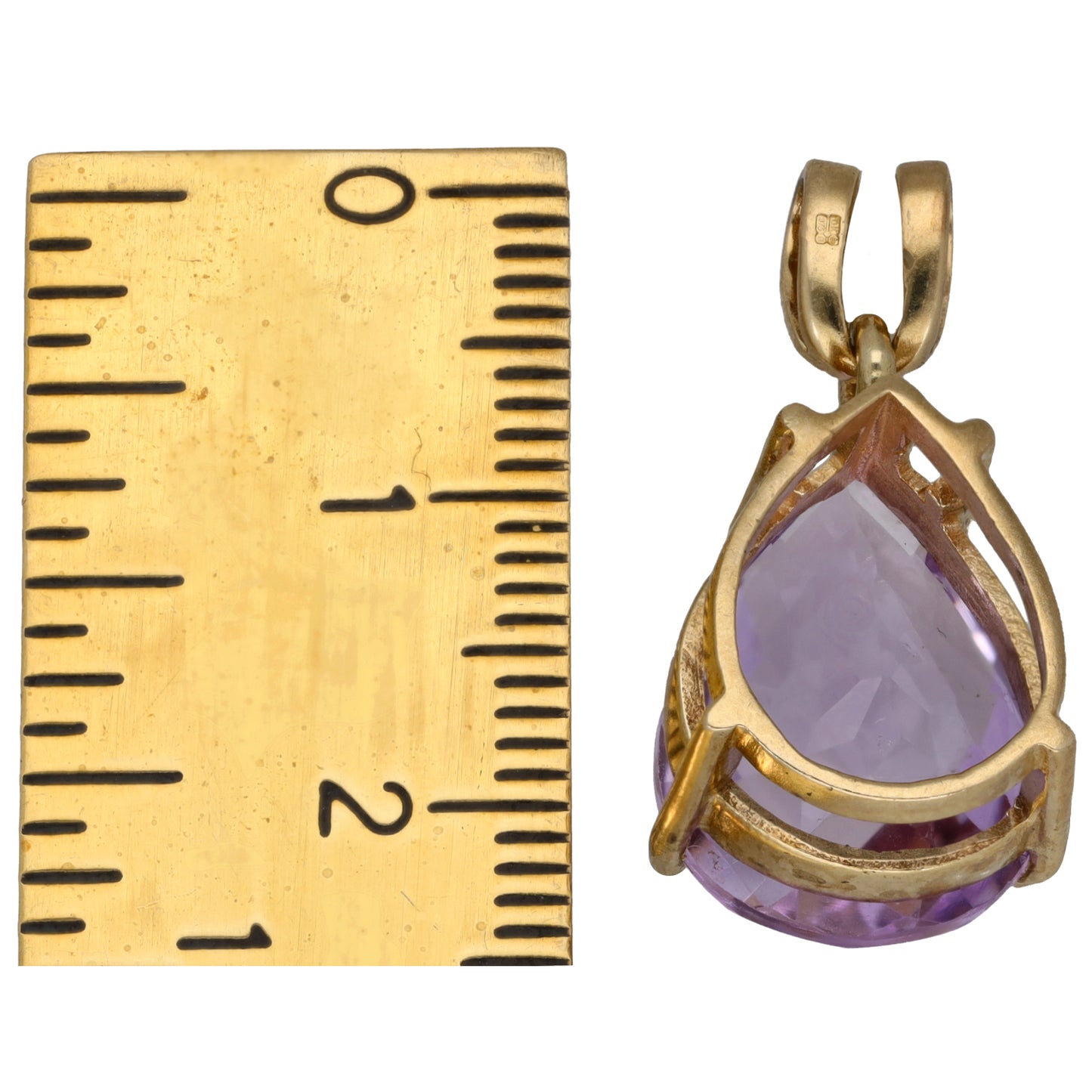 9ct Gold Amethyst Single Stone Pendant