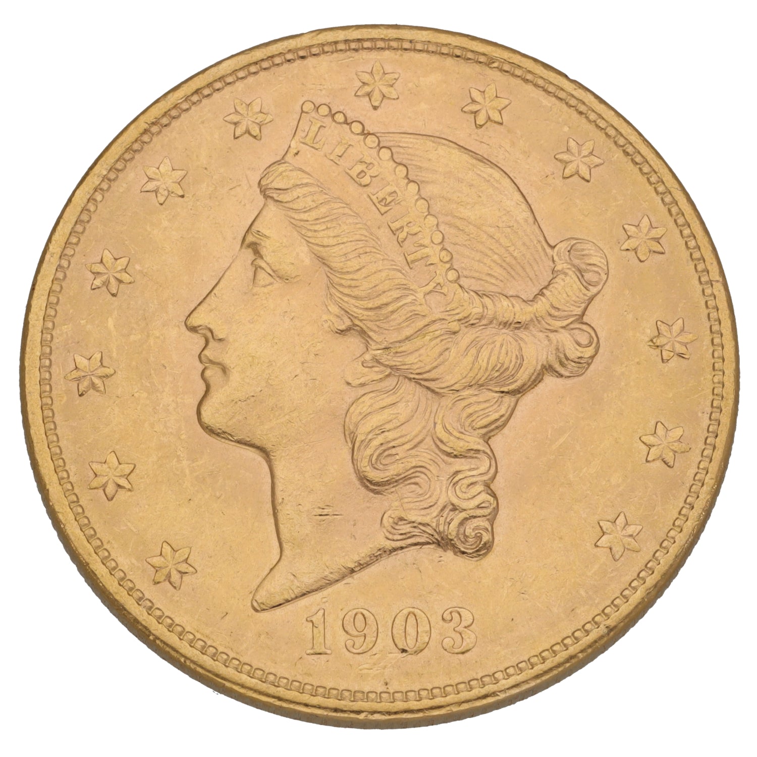 22ct Gold Usa Double Eagle Liberty Head 20 Dollars Coin 1903 – H&t