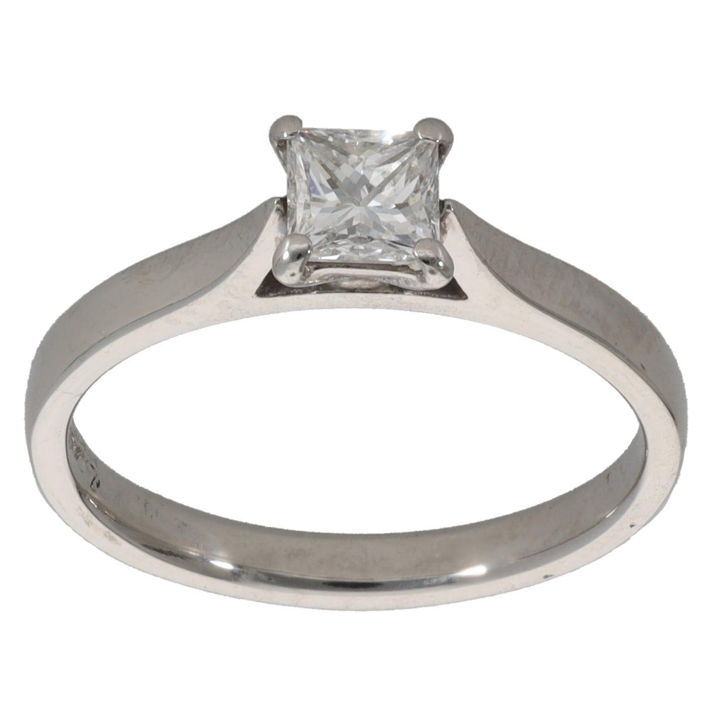 Platinum 0.51ct Diamond Solitaire Ring Size M