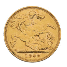 Load image into Gallery viewer, 22ct Gold King Edward VII Half Sovereign Coin 1902
