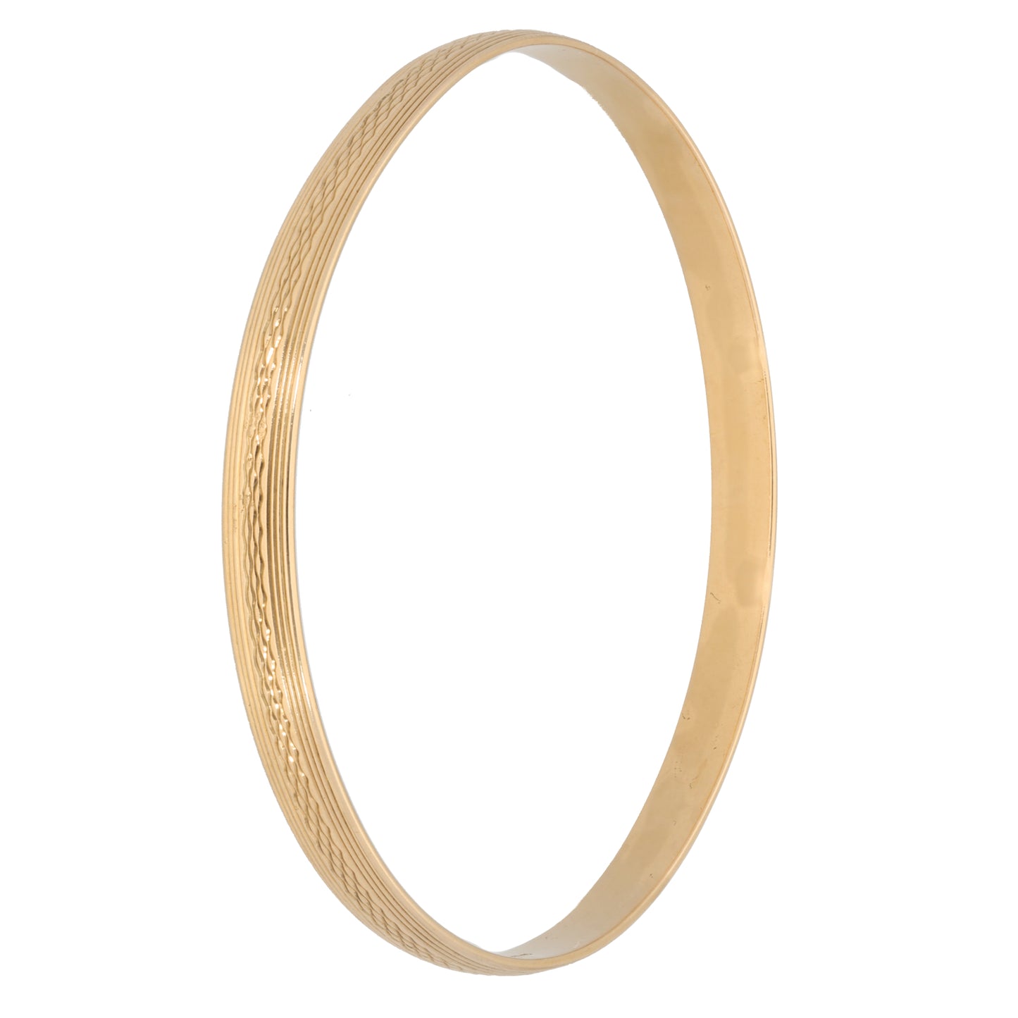 9ct Gold Patterned Bangle