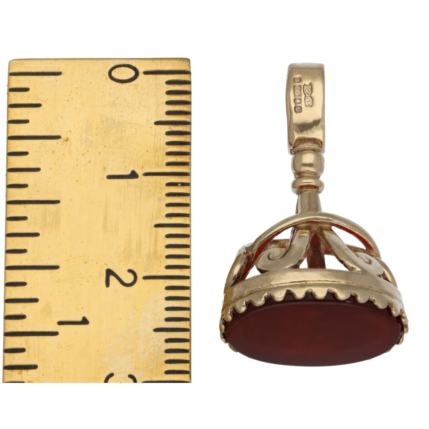 9ct Gold Carnelian Fob Pendant