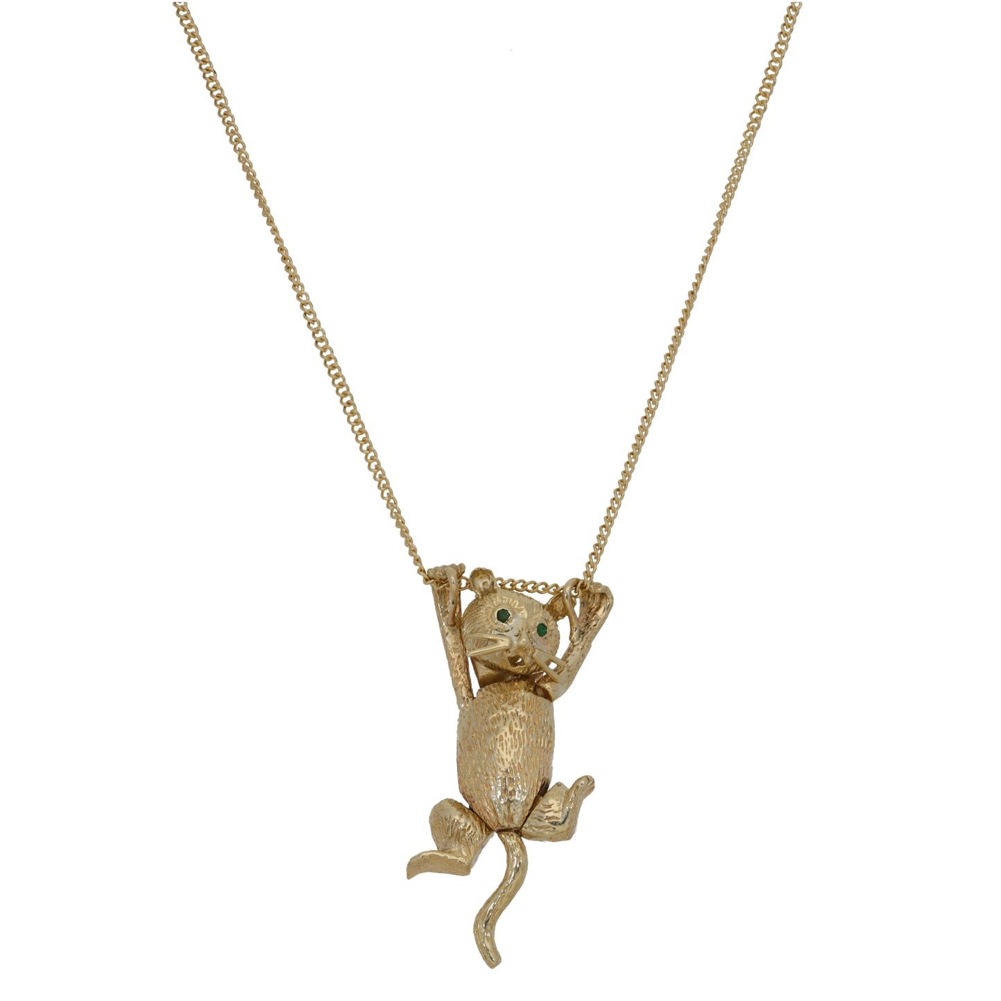 9ct Gold Imitation Cat Pendant With Chain