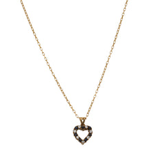 Load image into Gallery viewer, 9ct Gold Sapphire &amp; Cubic Zirconia Heart Pendant With Chain
