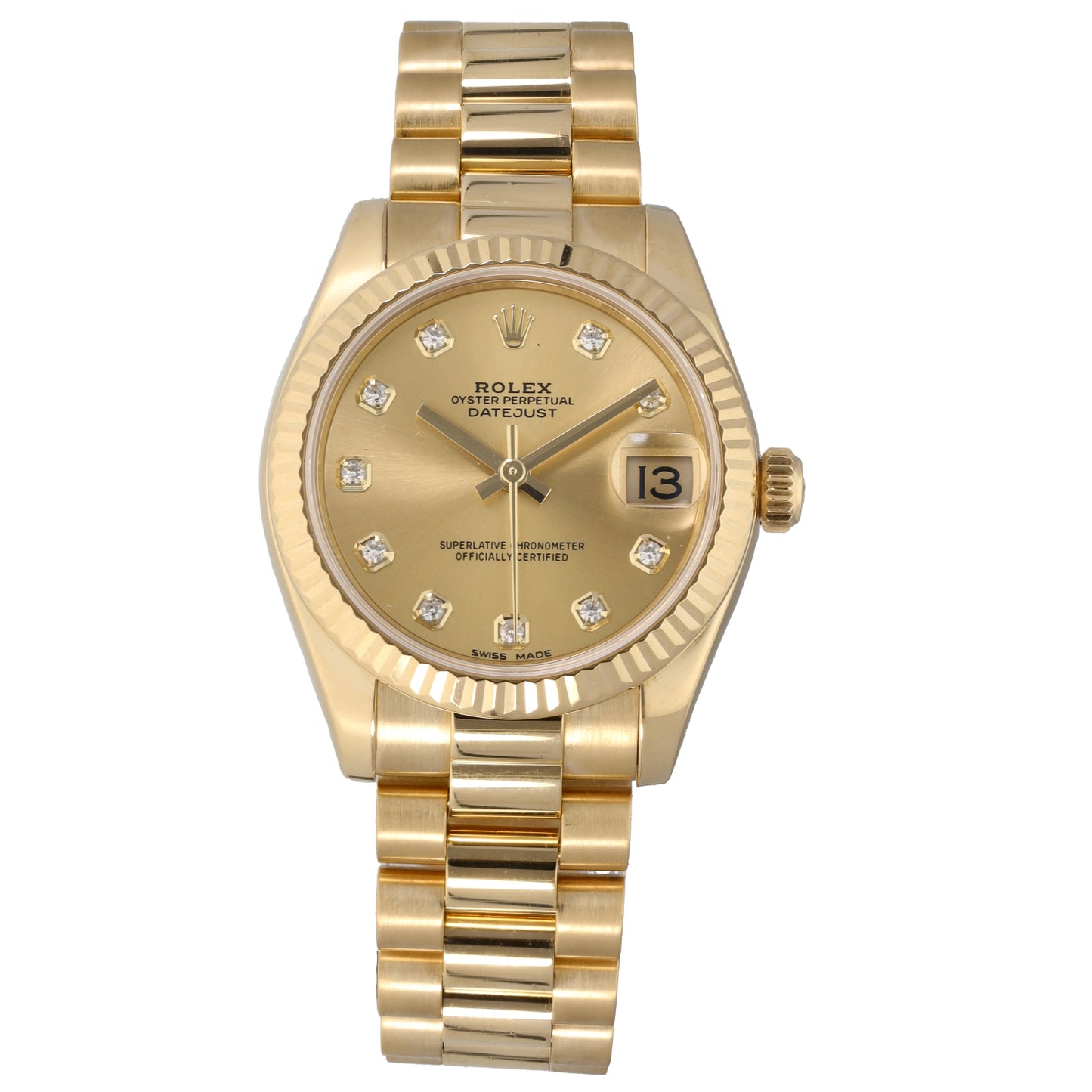 Rolex Lady Datejust 178278 31mm Gold Watch