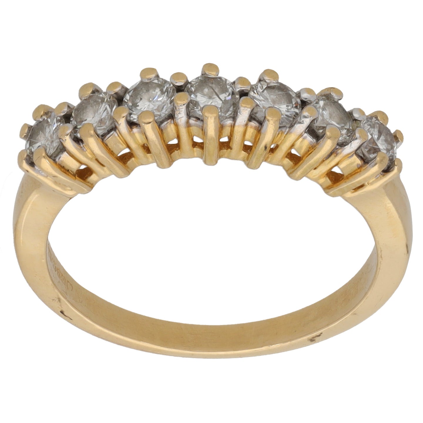 18ct Gold 0.70ct Diamond Half Eternity Ring Size M