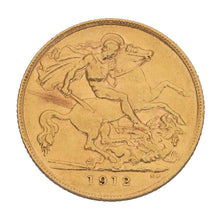 Load image into Gallery viewer, 22ct Gold King George V Half Sovereign Coin 1912
