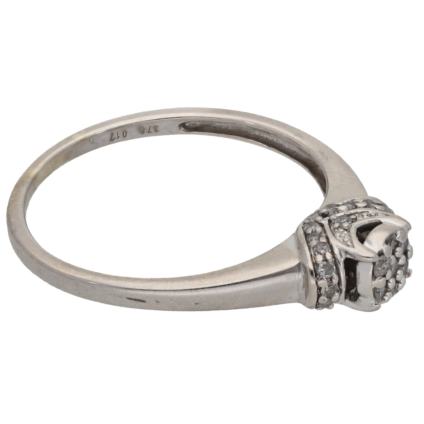 9ct White Gold 0.29ct Diamond Dress/Cocktail Ring Size Q