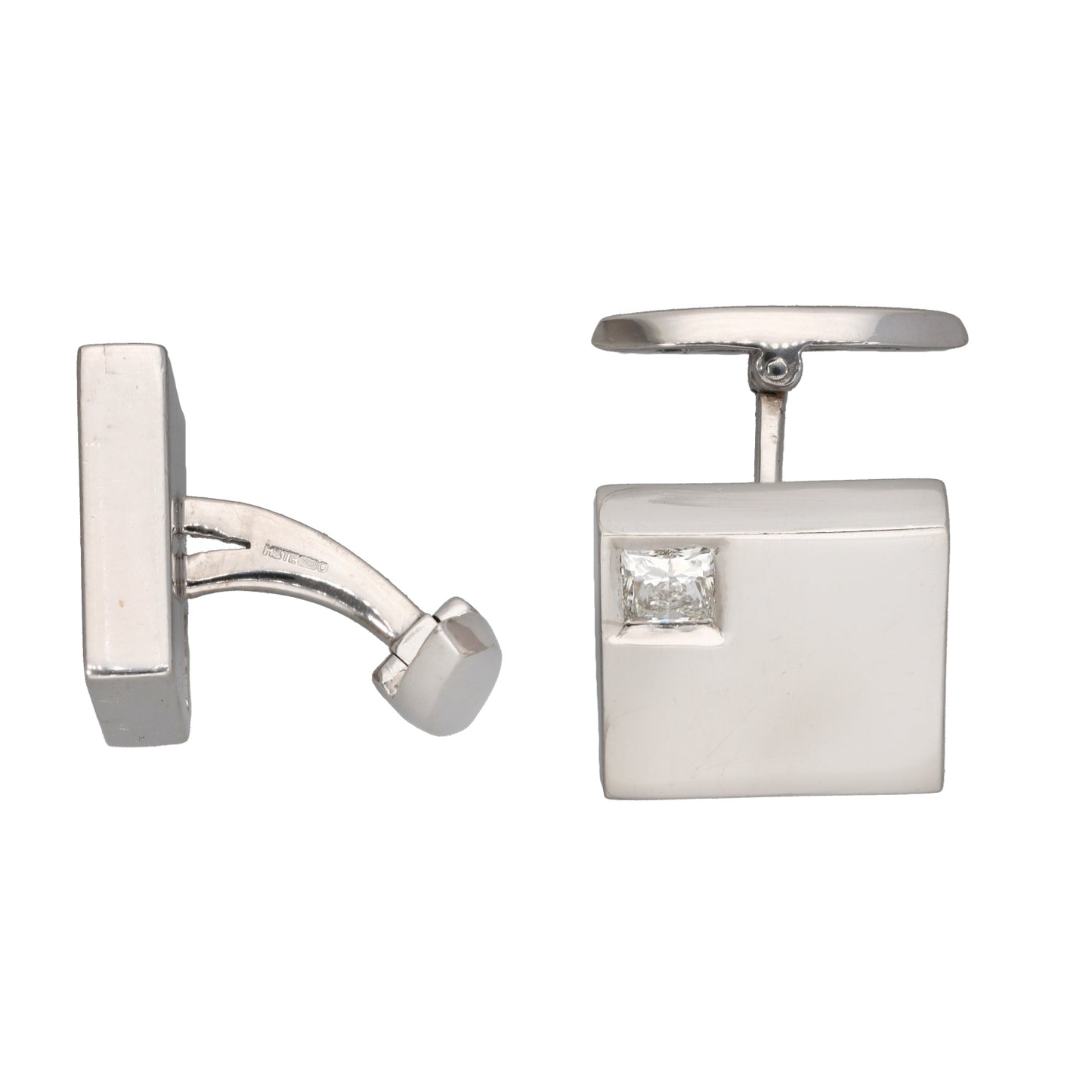 18ct White Gold 1.00ct Diamond Cufflinks