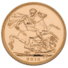 Load image into Gallery viewer, 22ct Gold Queen Elizabeth II Full Sovereign Coin 2015
