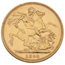 Load image into Gallery viewer, 22ct Gold Queen Victoria Full Sovereign Coin 1880
